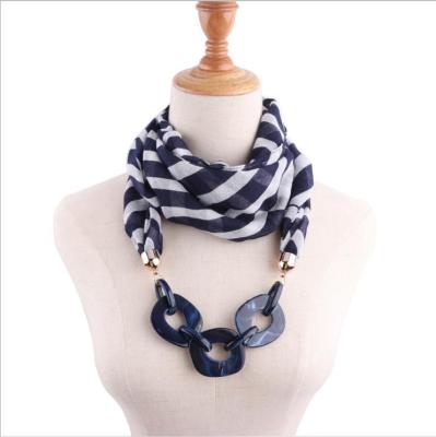 China Fashion Scarf Necklaces Women Fashion Hand Necklace Scarf With Pendant Charm for sale