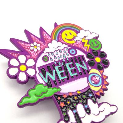 China Factory Transhorizon High Quality Professional Custom Cardboard Metal Badge Luminous Flower Badge for sale