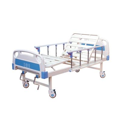 China Hospital Hot selling ABS head board manual two crank hospital bed for clinc and hospital for sale