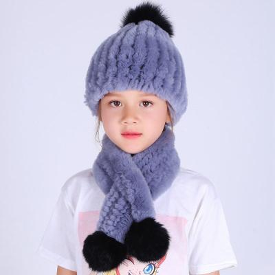 China COMMON high quality warm fashion hat autumn and winter sale children's rabbit fur hat warm fur hat for sale