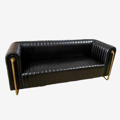 China 2023 Modern Customized Nightclub Furniture Party Furniture Black Sofa Set With Synthetic Leather for sale