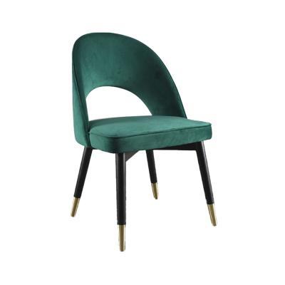 China 2023 Modern New Modern Restaurant Chair Fabric Dining Chairs Art Green Dining Chair Metal Leg for sale