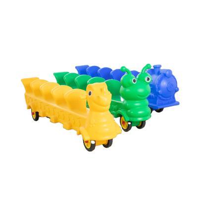 China Home Use/Kindergarten Use High Quality Multi Color Preschool Kids Funny Tie Up Plastic Tandem Train For Baby for sale