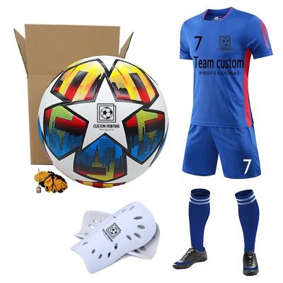 China Team Custom Soccer Uniform Sets Printing LOGO Soccer Ball Quick Dry Blank Match Forming Quick Dry Breathable Blue Tank Top for sale