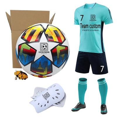 China Team Custom Soccer Uniform Sets LOGO Soccer Ball Quick Dry Blank Printing Match Forming Quick Dry Breathable Light Blue Tank Top for sale