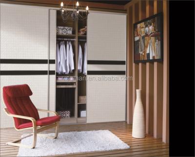 China (Other)Moden Double Color Sliding Door Wardrobe Design Furniture Adjustable Wooden Bedroom for sale