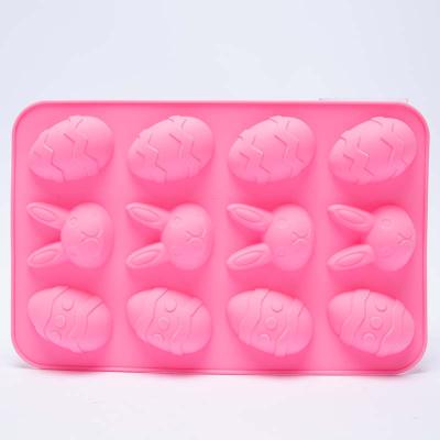 China Sustainable Easter Bunny Chocolate Molds Big Tools 3 Colors Instock Silicone Chocolate Molds Wholesale Chocolate Molds for sale