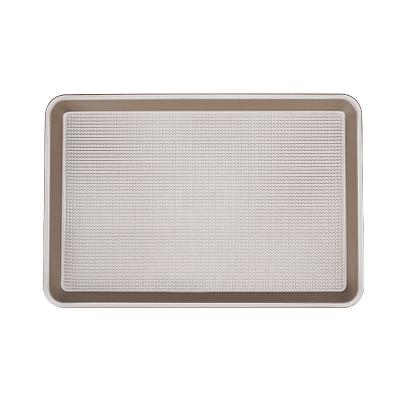 China Heavy Duty Non-Stick Baking Tray 1MM Cake Pan Rectangular Biscuit Pan Cloth 15 Inch Gold Mold From Particle Bottom Viable for sale