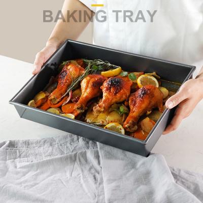 China Sustainable Hot-selling Amazon Cake Molds Carbon Steel Rectangular Heavy Duty Baking Tray Non-Stick Mold for sale