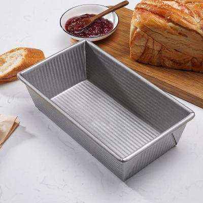 China Viable Custom Corrugated Toast Pans Rectangular Heavy Duty Aluminum Baking Tray Cake Non-Stick Mold for sale