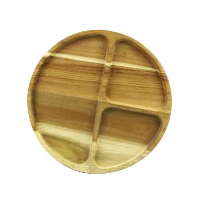 China Traditional Wholesale Acacia Wood Plates High End Wooden Tray Cake Pizza Plate Food Pizza Serving Tools for sale