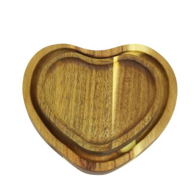 China Viable Custom High End Wooden Tray Dishes Snacks Tray Acacia Wood Pizza Pan Wooden Cake Dishes for sale