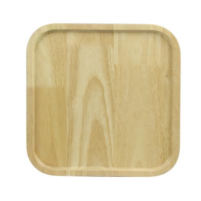 China Custom Round Tray Wooden Serving Stone Viable Pizza Pan Bread Crackers Cake Plate Rubber Wood Pizza Cutting Board Skin for sale