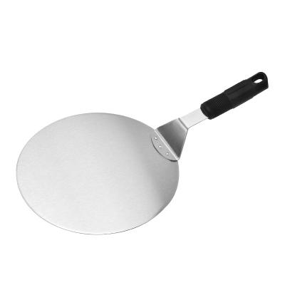 China Sustainable Cooking Tool Kitchen Gadgets Black Handle Around Stainless Steel Pizza Skin for sale