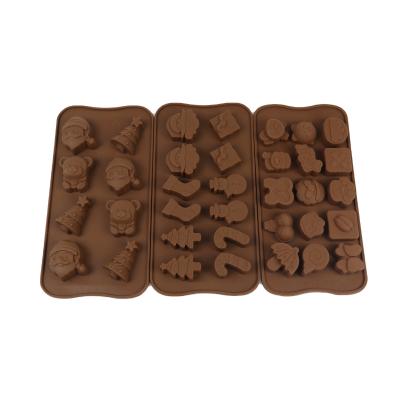 China Best Viable Selling Product Silicone Christmas Shape Ice Cube Tray Chocolate Mold Ice Lattice for sale