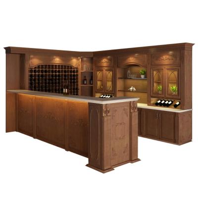 China Easy Assemble Wooden Antique Cabinet Storage Display Wine Bar Cabinet for sale