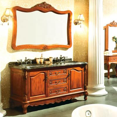 China Foshan Antique Manufacturer Made Classic Bathroom Vanity With Double Basin for sale