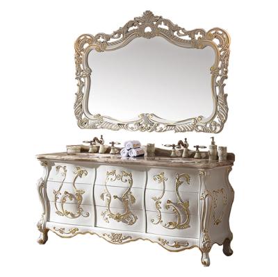 China CLASSIC High End Large European High Grade Wooden Bathroom Vanity For 5 Star Hotel for sale