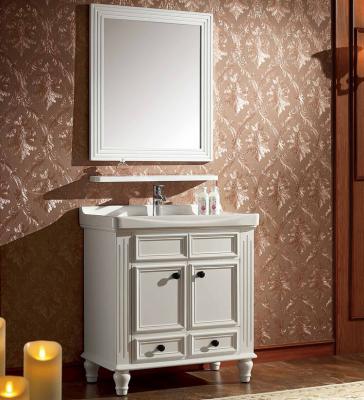 China CLASSIC On Sale Contemporary 30 Inch Rustic Bathroom Vanity Cabinet With Ceramic Top Sink WTS1628 for sale