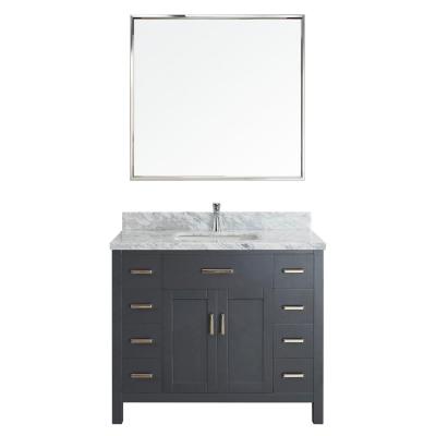 China Waterproof 42 inch gray pepper finish lowes bathroom vanity cabinets, corner bathroom vanity with drawers for sale