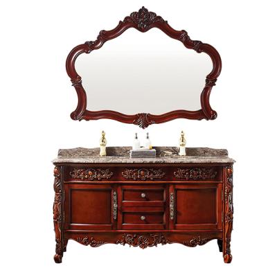 China Luxury Antique French Bathroom Furniture Vanity Cabinet Eco - Friendly Vintage Solid Wood for sale