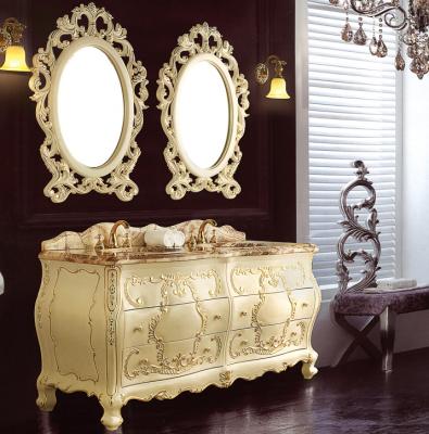 China WTS-221SYO Antique European Style Classic Bathroom Vanity Beige Gold Leaf Plated for sale