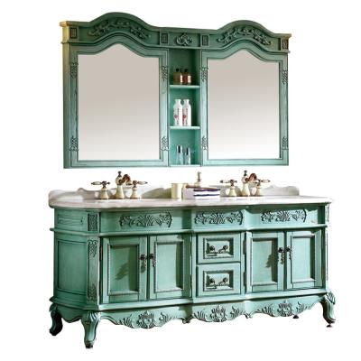 China Environmental Friendly German Style 72 Inch Double Sink Bathroom Vanity Unit for sale