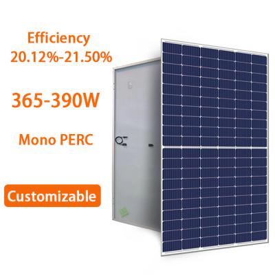 China Monocrystalline PERC 365W 370W 375W 380W 385W 390W Solar Panels Solar Photovoltaic Panel Manufacturer for sale