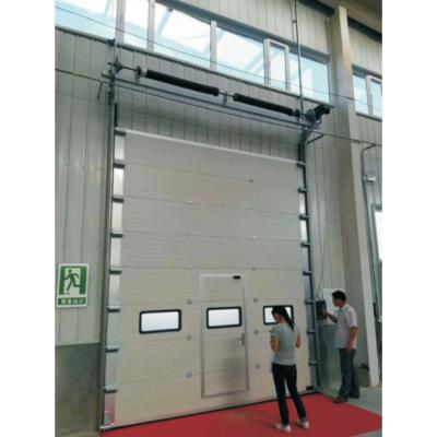 China Hear Insukation Industrial Sectional Door High Lift Sliding Industrial Door With Windows for sale