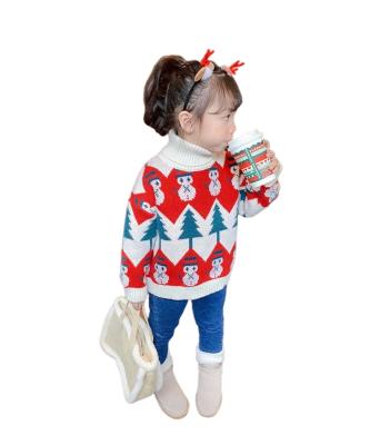 China Custom Logo Soft Various Sizes Pattern Kid's Little Girl Sweater Breathable Fashion for sale