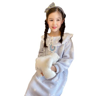 China Soft beautifully designed pink or blue oversized cartoon long nightgown for kids for sale