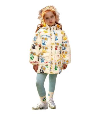 China 2021 Sustainable Fashion Custom Pattern Polyester Little Girl Breathable Soft Winter Coats for sale