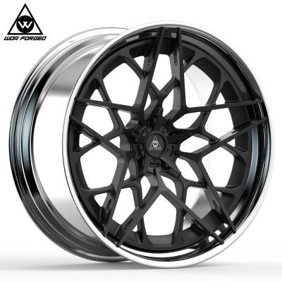 China Lightweight Work Rim 2Pcs 3Pcs Black Rims 19 20 21 22 23 Inch Upset Passenger Car Rims Alloy Forged Wheels For Camaro for sale