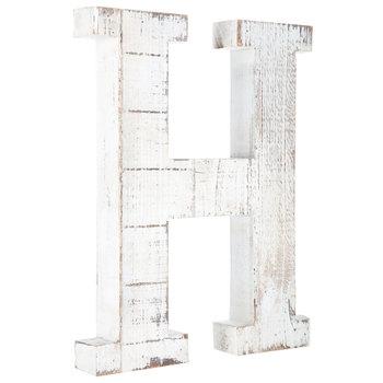 China American Whitewash Letter Wood Wall Decor - H for sale