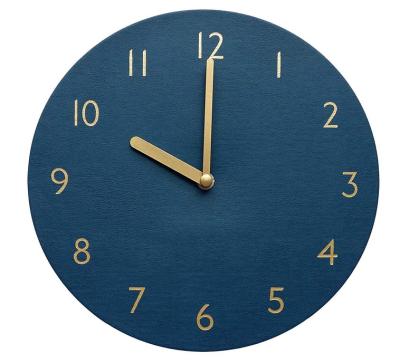 China Antique Style Round Decorative Large PU Leather Lightweight Wall Clock for sale