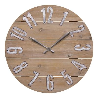 China Nature Antique Wooden Style Decorative Digital Wall Clocks for sale