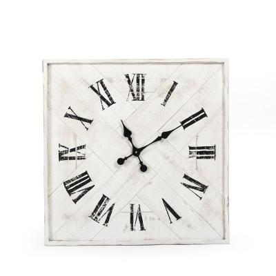 China China Style Antique Square Fashion Decorative Off White Wall Clock for sale