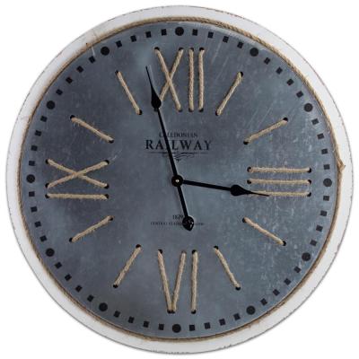 China Vintage American Style Decorative Wall Clock with Iron Sheet and String Hemp for sale