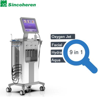 China 9 in 1 skin rejuvenation hydra dermabrasion machine hydra microdermabrasion machine oxygen jet aqua facial skin for sale