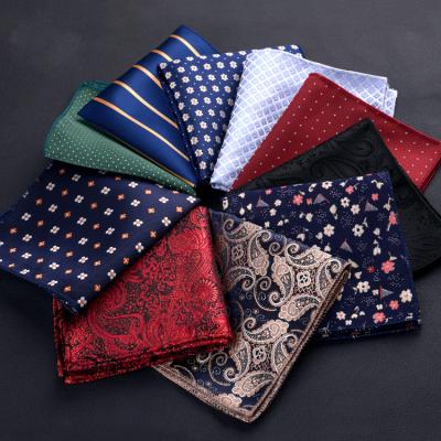 China Wholesale Custom Comfortable Elegant Luxury Vintage Wedding Pocket Square Embroidery Reversible Printing Men's Handkerchief for sale