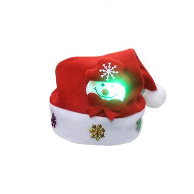 China Crazy Horse Miscellaneous Parents Baby Gift Christmas Felt Cozy Warm Sombreros Children's Navidad Knit Elf LED Hat for sale