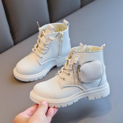 China Kids Waterproof Shoes Waterproof Shock Absorption Fashion PU Girls Soft Bottom Comfortable Children Martin Boots for sale