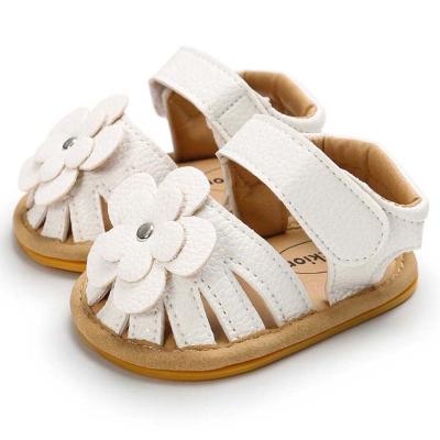 China Summer Sandalen Infant Baby Shoes Newborn Walkers Breathable Outdoor Flat Anti-skid Toddler First Flower Baby Sandals for sale