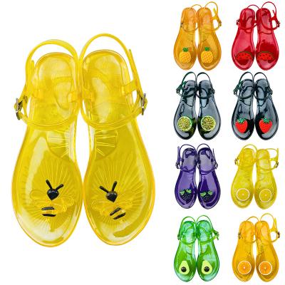 China 2021 Summer Solid Color Adult Casual Lightweight Breathable Lightweight PVC Ladies Clear Shoes Women Jelly Sandals for sale