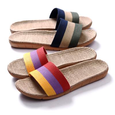 China Home 2022 Summer Fashion Custom Logo Breathable Eva Bathroom Bedroom Flat Home Men's Women's Slippers for sale