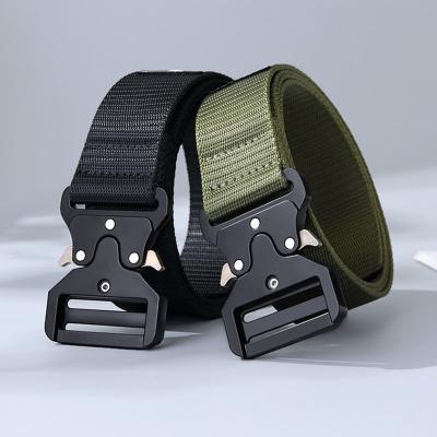 China Outdoor Comfortable Comfortable Function Textile Male Luxury Men's Multi Buckle Army Alloy Buckle Hunting Oxford Belt for sale