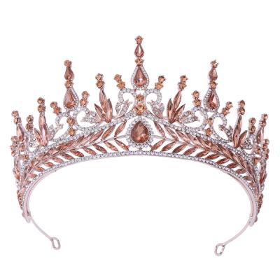 China Fashionable Elegant Custom Princess Crowns Bridal Tiara De Novia And Alloy Diamond Wedding Party Prom Pageant Birthday Crowns for sale