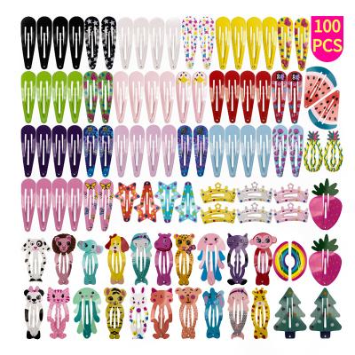 China Cute Pink Hairpin Mini Hair Accessories Clips Set 100Pcs Korean Fashion Cartoon Fancy Metal Star Hair Clips Girls Baby Kids for sale