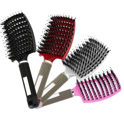 China Eco-Friendly Women Wet Detangle Hair Brush Dry Curly Bristle Brush Hairdressing Styling Tool ABS Hair Scalp Massage Comb for sale