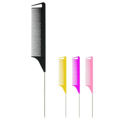 China Eco-friendly Fashion Custom Professional Black Beauty Tools Hairdressing Trimmer Rat Tail End-tooth Anti-static Hair Comb for sale